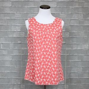 Anthropologie Weston Wear Cotton Coral Eyelet Tank Top L
